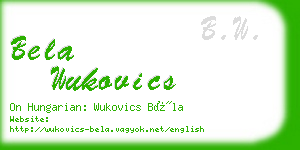 bela wukovics business card